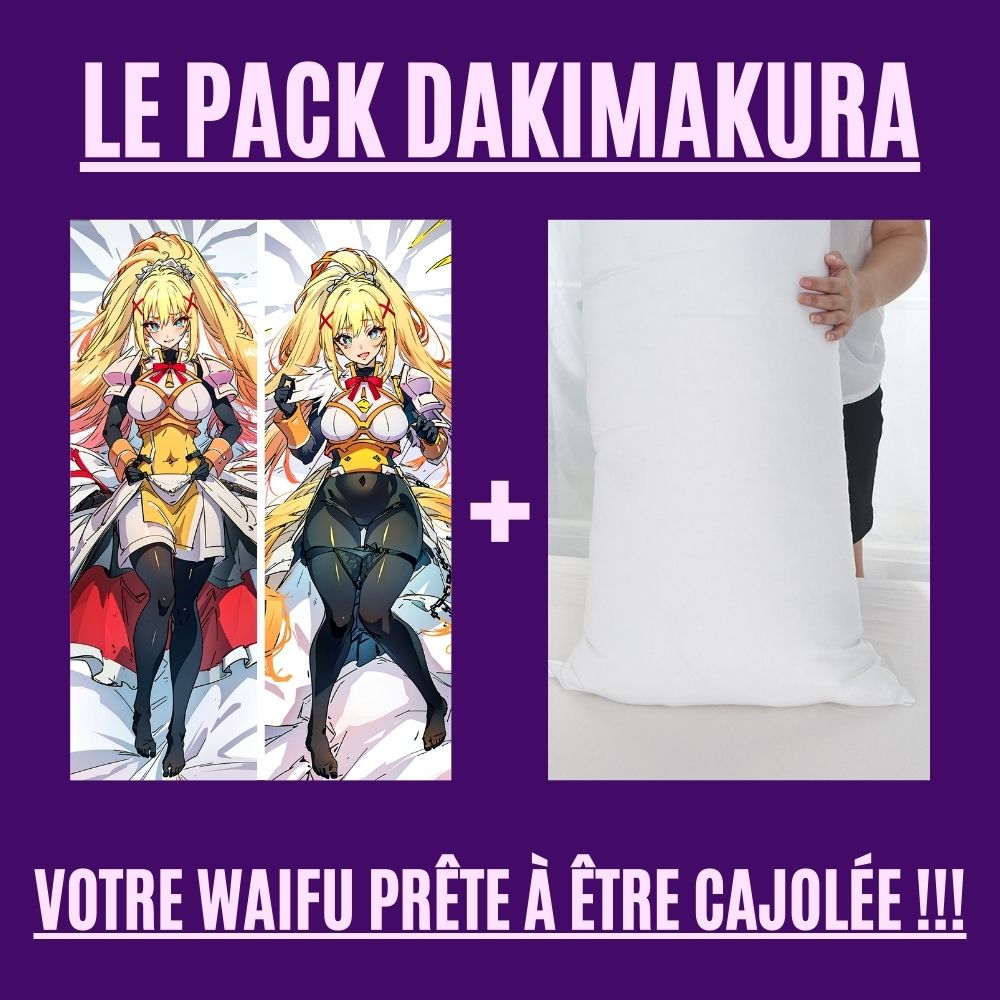 Dakimakura Darkness en lencería y atuendo normal