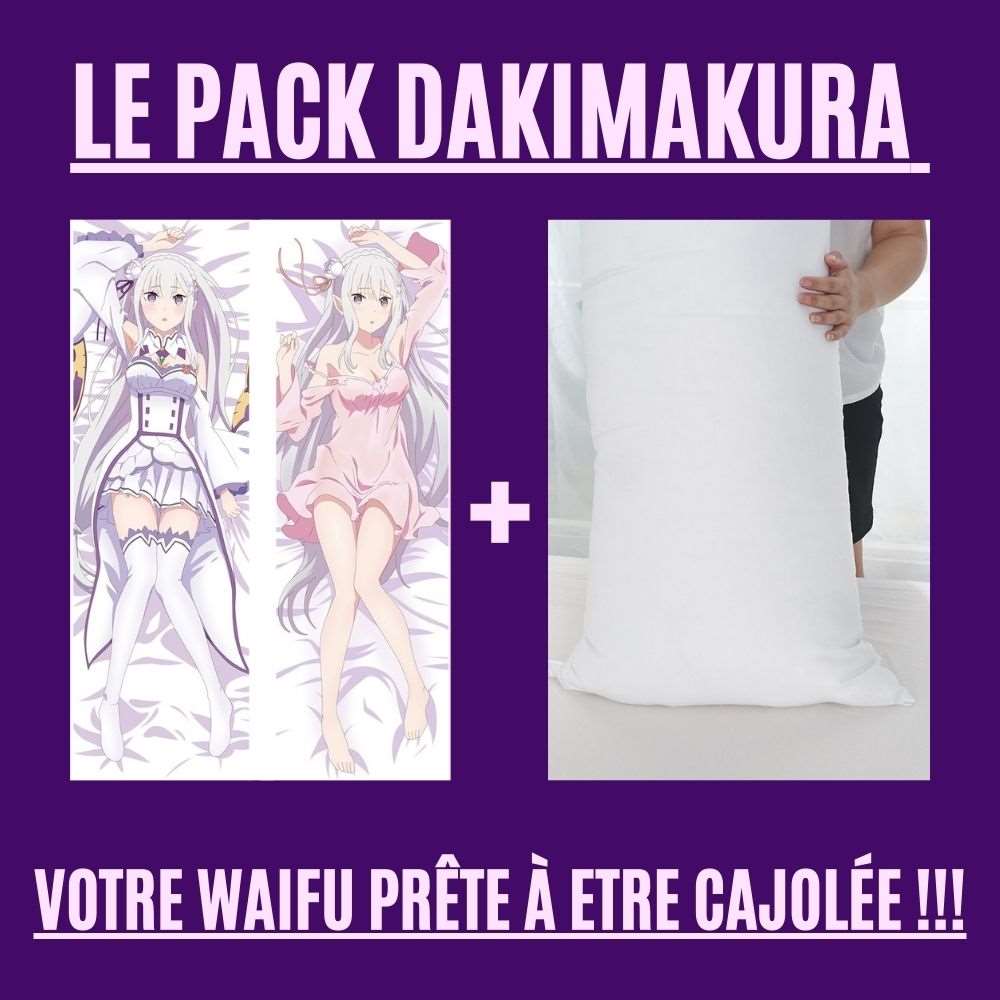 Dakimakura Emilia en nuisette et uniforme Avec | WaifuParadise