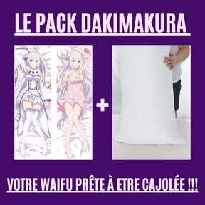 Dakimakura Emilia en nuisette et uniforme Avec | WaifuParadise