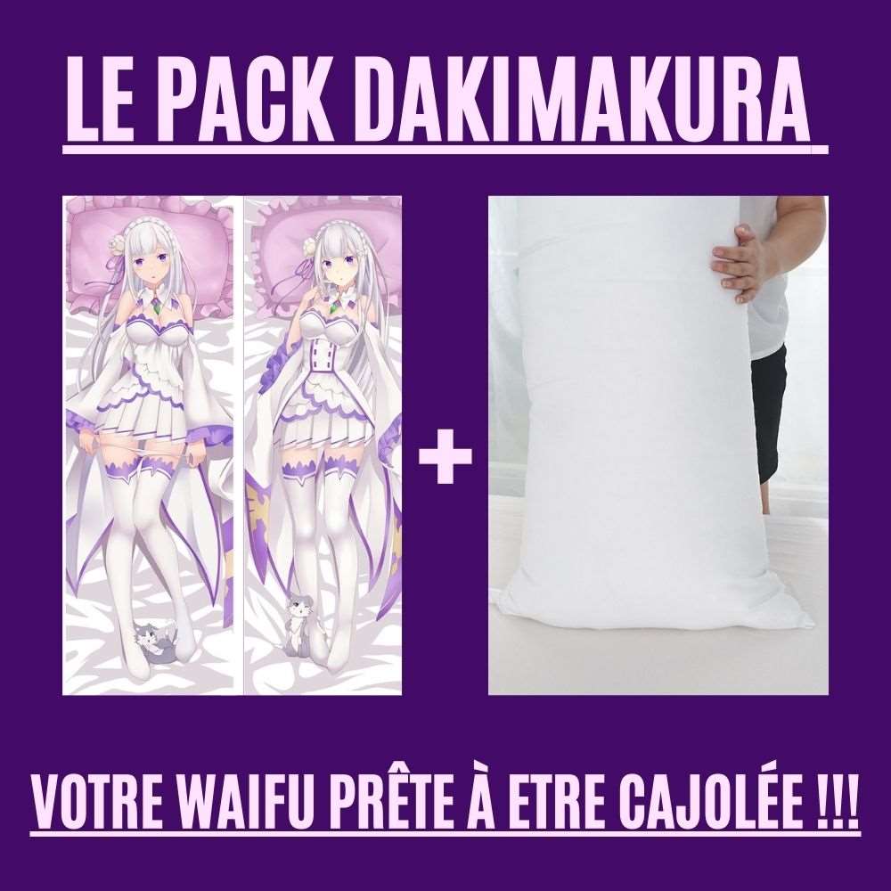 Dakimakura Emilia en tenue normal kawaii Avec | WaifuParadise