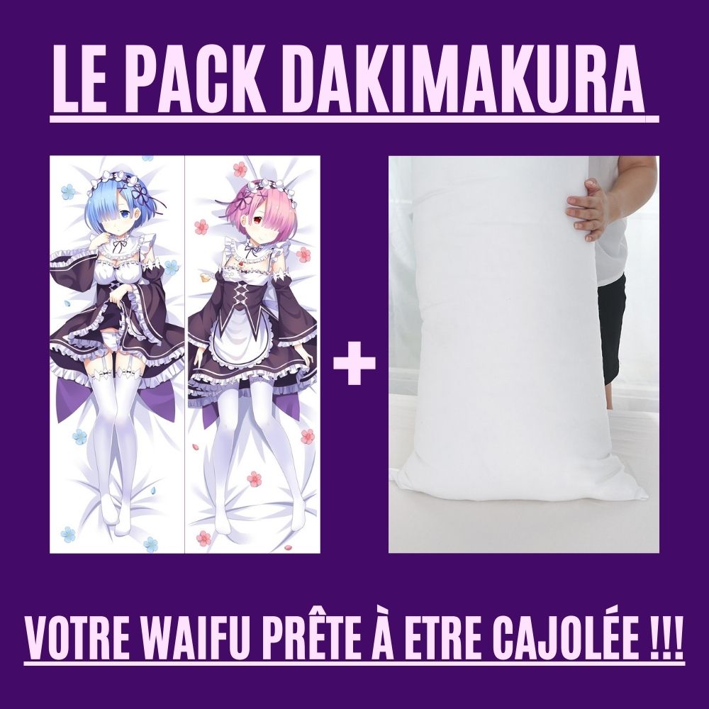 Dakimakura Rem et Ram ensemble en soubrette Avec | WaifuParadise