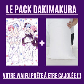 Dakimakura Rem et Ram avec uniquement un tablier Avec | WaifuParadise