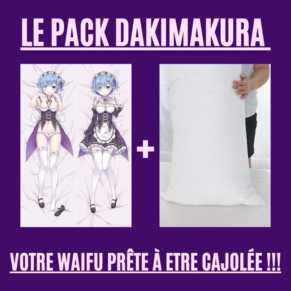 Dakimakura Rem en maid semi-nue Avec | WaifuParadise