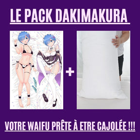 Dakimakura Rem uniforme et en culotte Avec | WaifuParadise