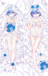 Dakimakura Rem en robe de mariée Sans | WaifuParadise