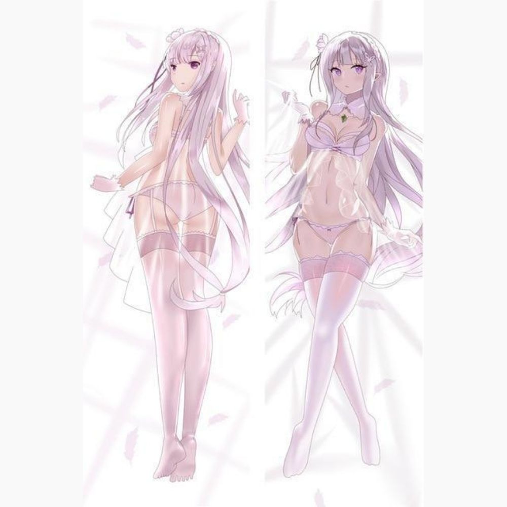 Dakimakura Emilia en robe de mariage sexy Sans | WaifuParadise